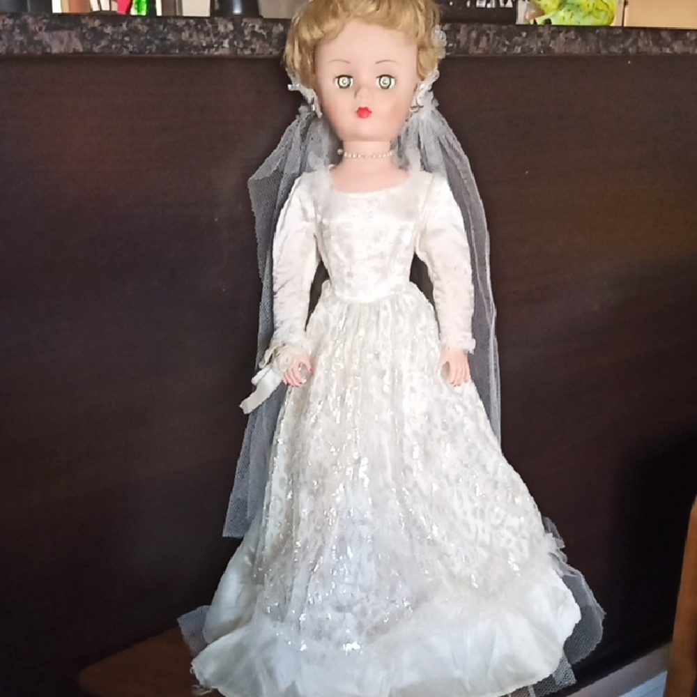 Vintage Bride Doll in White Gown Betty The bride?